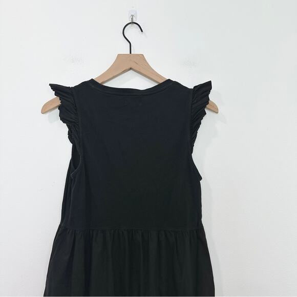 NATION LTD Sissy Ruffled Black Dress Tiered Midi Sundress size Small - Picture 8 of 10